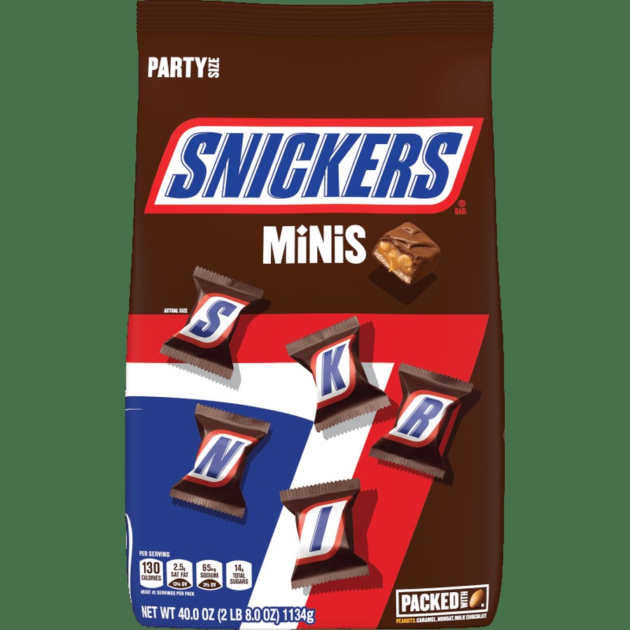 Snickers Minis Chocolate Candy Bars, 40 oz Party Size Bag